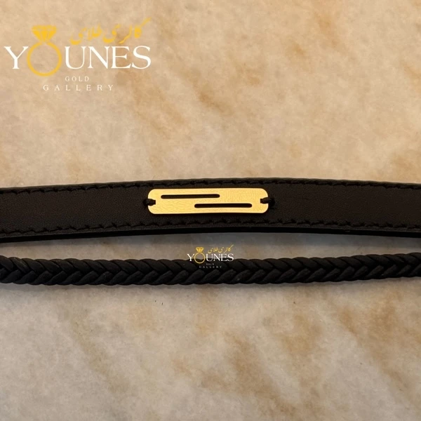 دستبند طلا چرم مردانه L144